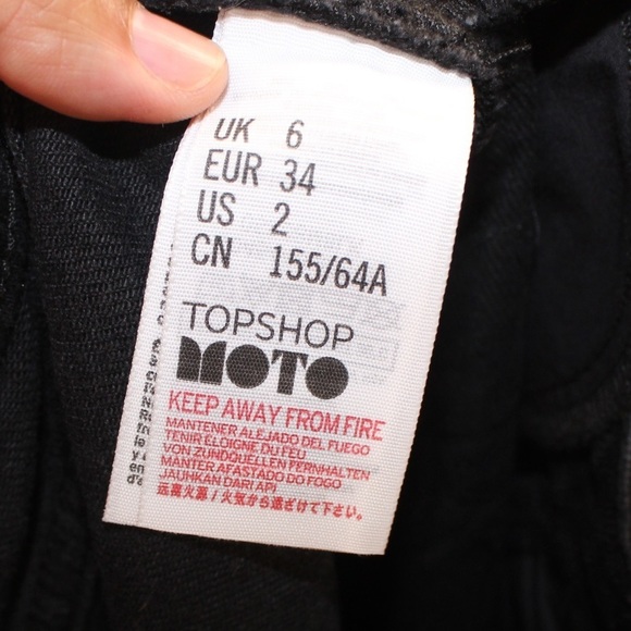 Topshop Moto Black Denim With a Embroidered Floral Lace Design Denim Skirt — 2 - Picture 12 of 13